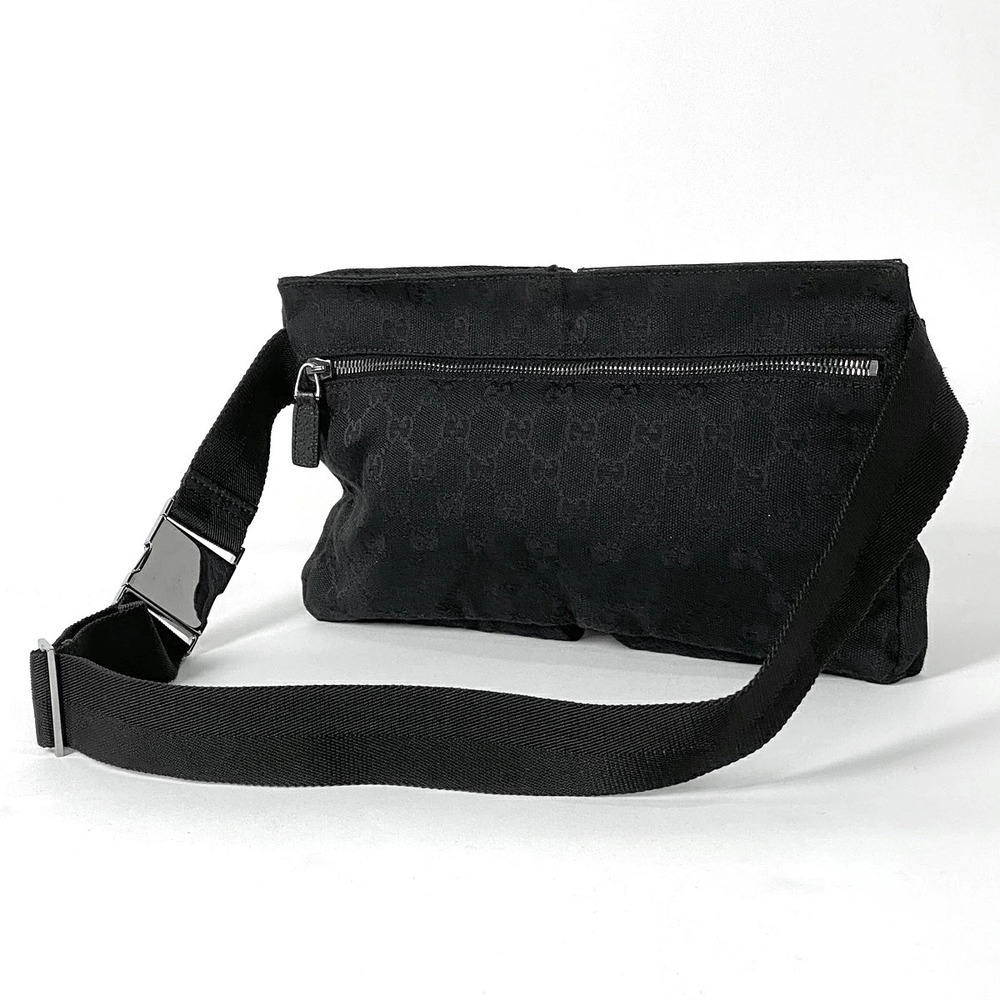 Gucci Belt canvas Bum Body Clutch waist black bag GG Crossbody